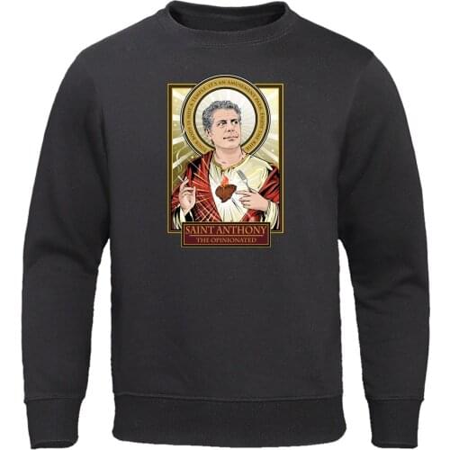 Brand Clothing Funny Saint Anthony Hoodies Men Bourdain Sweatshirts homme A saint for your Pullover comic saint maria Streetwear