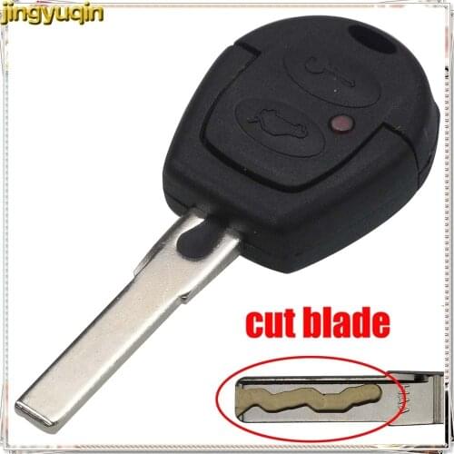 Jingyuqin Remote Cutting Blade Car Key Case For VW Polo Golf Jetta Sharan Seat Ibiza Leon Toledo Mii Altea SKODA FABIA OCTAVIA