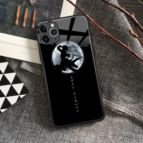 Levi Attack on Titan Anime Soft Silicone Glass Phone Case for IPhone SE 6s 7 8 Plus X Xr Xs 11 12 Mini Pro Max Samsung Redmi