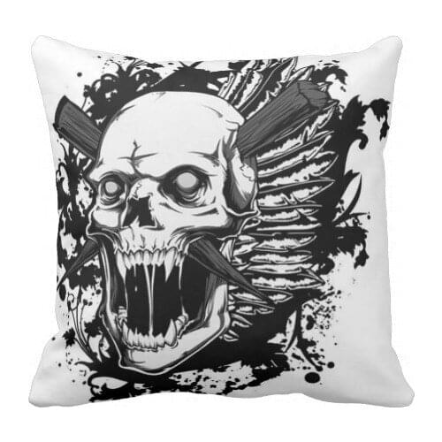 Halloween Skull Decorative Throw Pillows Case Cotton Polyester for Sofa Car Cotton Cushion Cover Creative Decoration 5 size