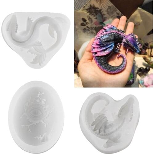 Dragon Epoxy Resin Mold Concrete Cement Polymer Clay Silicone Mould DIY Crafts Fondant Cake Decorating Tools