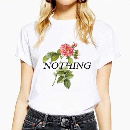 Summer Tees Gun Rose Fun New Cartoon Vintage Print Harajuku Womens Short Sleeve Tops O-neck Casual Fashion Hip Hop T-Shirt Sexy