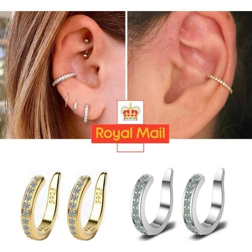 Ear Clip Women 2021 Hot Korean Version Fashionable Simple No Pierced Ear Bone Clip Earrings With Rhinestone Charming Ear Clip