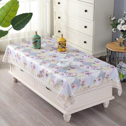 Waterproof Fabric Cotton Edge Plaid Small Square One for Hot Cover Dining Table Decor Round Tablecloth