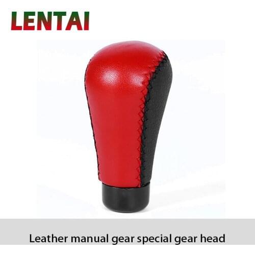 LENTAI 1Set Car Gear Shift Knob Shifter Knob Leather For Honda Civic Accord Fit CRV Subaru Impreza Forester XV Nissan Qashqai