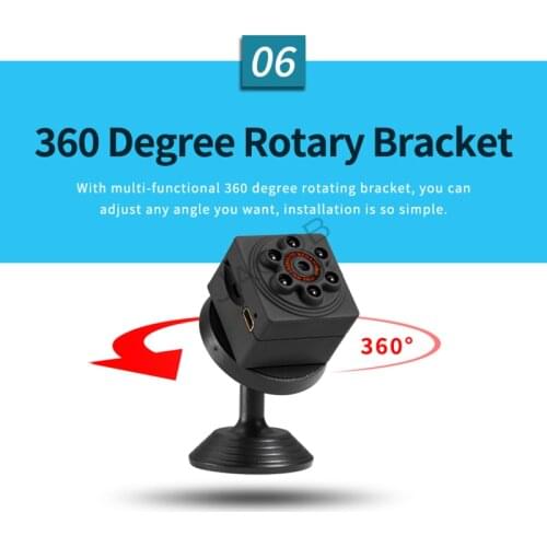 Mini Camcorder 360 degree HD 1080P Mini Camera Micro Cameras DVR infrared Night Vision Motion Detection PK SQ11 SQ13 SQ16 Cam