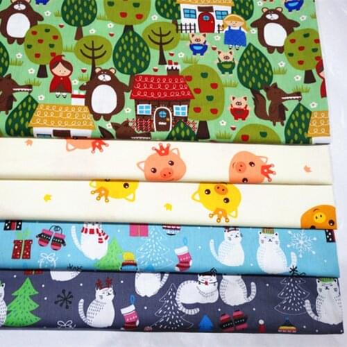 Cartoon Cotton twill fabric 100% Baby Cotton Cloth for DIY bedding cloth Sewing patchwork quilting fabrics