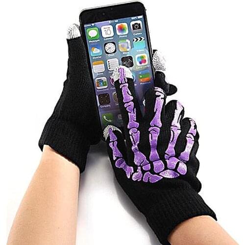 Mens Skeleton Touch Screen Compatible Gloves