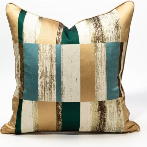 Stripe Golden Green Hug Pillowcase Polyester Sofa Cover Single-Sided Printing Cushion Cover Home Furnishing Decor