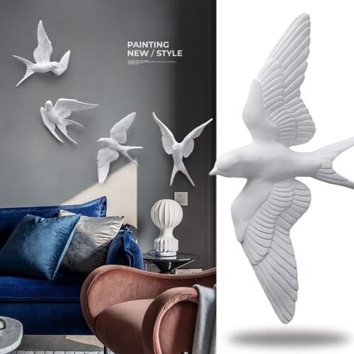 Nordic Creative White Resin Bird Figurines Home Decoration Art Crafts For Living Room Shelves Wedding Party Ornaments
