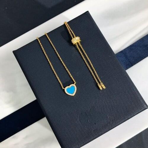 New Product Blue Love Necklace Bohemia Summer Adjustable Turquoise Stone Necklaces Fashion Women Jewelry Zk30