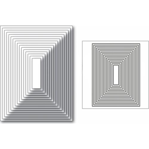 New Christmas Nesting Rectangle Frame Background 2020 Metal Cutting Dies for DIY Scrapbooking and Card Making Embossing No Stamp