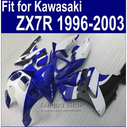 *For Kawasaki ninja High quality Fairings ZX7R 1996 - 2003 / 96-03 fairing kit Blue&white (Ems free ) a88