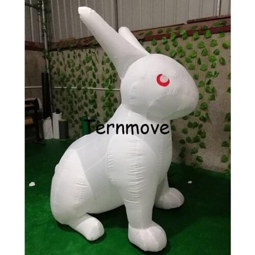 Giant Inflatable Rabbit 4Meter High Moon rabbit replica with LED Light N Free Blower Inflatable Animal outdoor toy