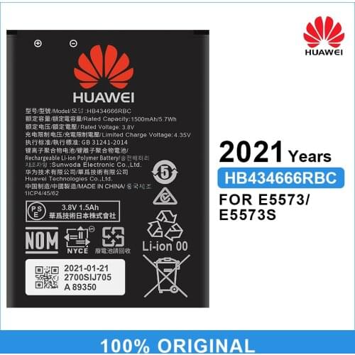 Original Huawei Battery HB434666RBC for Huawei E5573 E5573S E5573s-32 E5573s-320 E5573s-606 E5573s-806 1500mAh