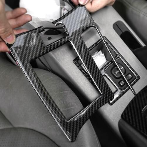 Car Carbon Fiber Interior Gear Handbrake Lever Panel Frame Cover Trim For Toyota Rav4 RAV 4 2006 2007 2008 2009 2010 2011 2012