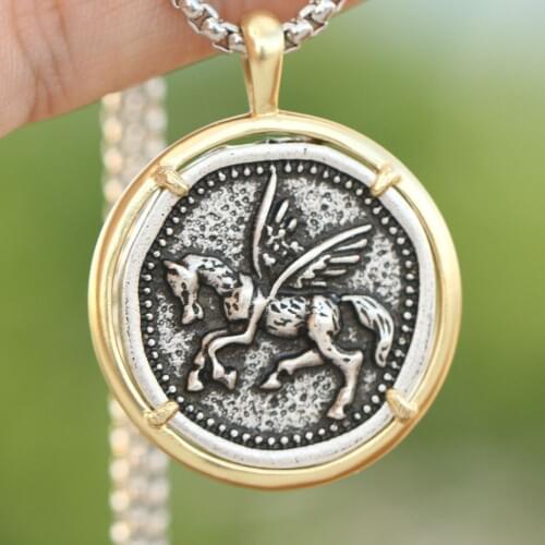 Flying Pegasus Fantasy Mystical Jewelry Dropship Greek mythology Horse Pendant Necklace