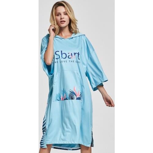 Beach Surf Poncho Changing Towel Robe with Hood Pocket Quick Dry Surfing Swimming Diving Adult Women Easy Chang One Size