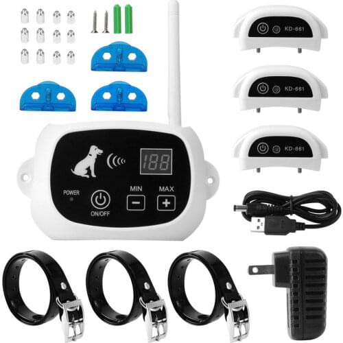 Retail Drop Shipping Wireless 1/2/3 Dog Fence Pet Containment System Transmitter Collar Waterproof Rechargeable no Wire