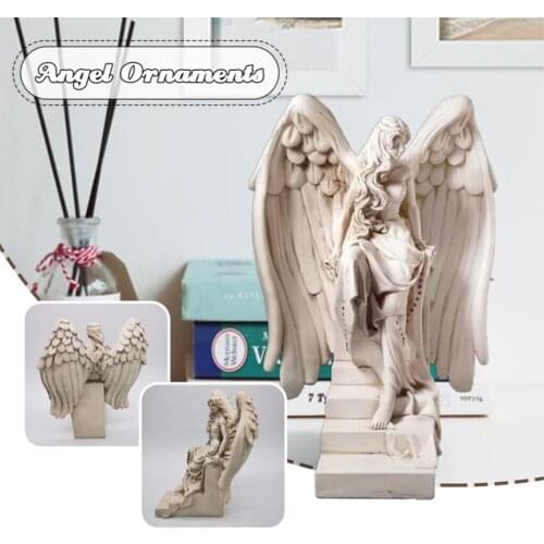 Nordic Angel Resin Sculpture Accent Piece Modern Decorative Object Desktop Sculpture For Home Office Garden Lawn