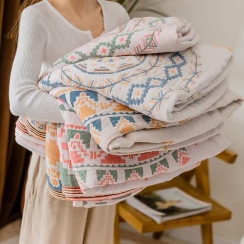 Nordic Cotton Gauze Towel Quilt Cotton Single Double Towel Blanket Summer Blanket Thin Child Air Conditioner Cover Blanket
