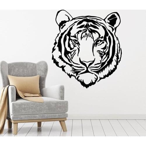 Tiger Head Predator Aggressive Animal Tribal vinyl wall stickers decal home decor living room art mural gift