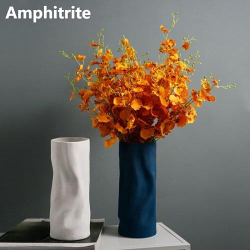 Decoration Of The House Nordic Morandi Bending Creative Ceramic Vase Pastoral Arranging Flower Light Ornaments Craft Luxury