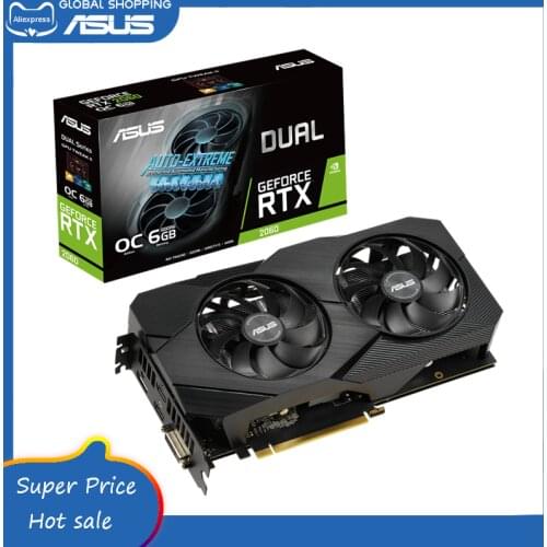 ASUS Dual GeForce RTX 2060 OC Edition EVO 6GB GDDR6 VR Ready HDMI-Comaptible DisplayPort DVI Graphics Card(DUAL-RTX2060-O6G-EVO)
