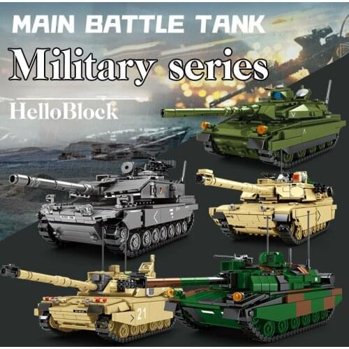 Military Series Main Battle Tank Building Blocks Bricks German King Tiger Tank 3D Modle Assemble Toys For Children Birthday Gift