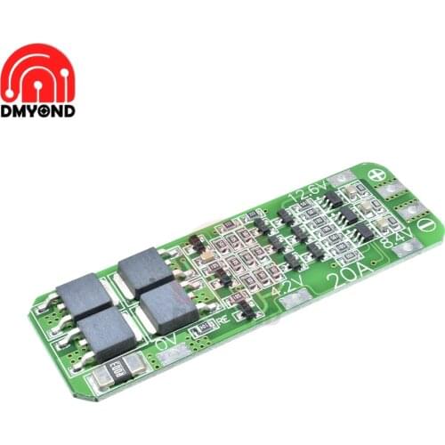 3S 3 Serial 20A Li-ion Lithium Battery 18650 Charger PCB BMS Protection Board For Drill Motor 12.6V Lipo Cell Module 64x20x3.4mm