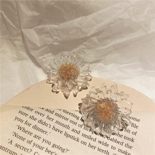 Sunflower Fresh Summer Ear Jewelry For Women Korean Acrylic Stud Earring 2019 Trendy Hyperbole Pendientes Mujer Girls