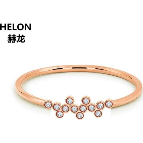 Solid 14k Rose Gold Natural Diamonds Engagement Wedding Ring Women Anniversary Band Party Graduation Valentine Unique Jewelry