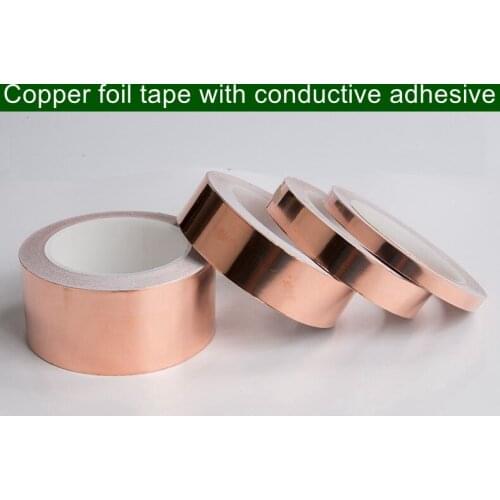 10 Rolls Width 10mm x 30m,Copper foil tape with conductive adhesive Single-guided copper tape,Shielding tape,Heat-resistant