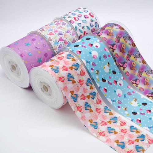 DIY Cartoon Printed Grosgrain Ribbon For Craft Supplies Sewing Accessories 5 Yards. 47049