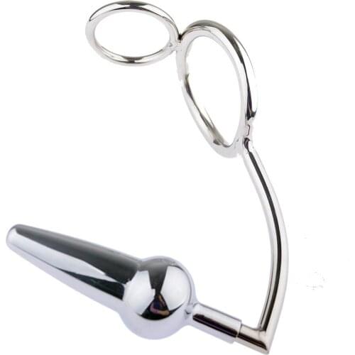 Anal Hook Anal Beads Plug Cock Ring Metal Butt Plug Prostate Massager Anal dilator Plug Sex tool For couple