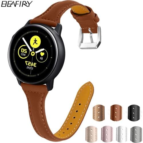 BEAFIRY 20mm 22mm Genuine Leather watch band for Samsung 46mm/42mm Watch Straps for Huawei Huami Amazfit Watchband Men Women