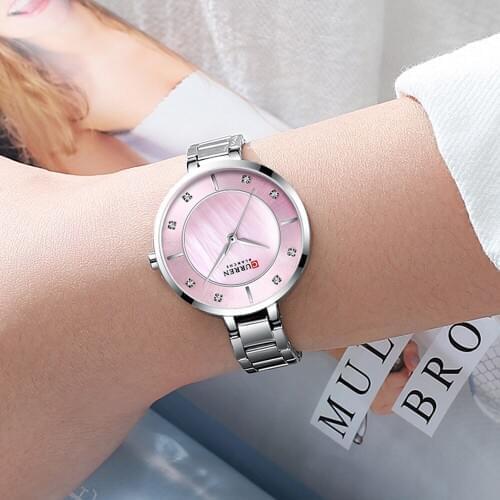 Women Watches Luxury Brand Curren Watch Bracelet Waterproof Ladies Wrist Watches Women Quartz Clock Crystal Rhinestone Quartz