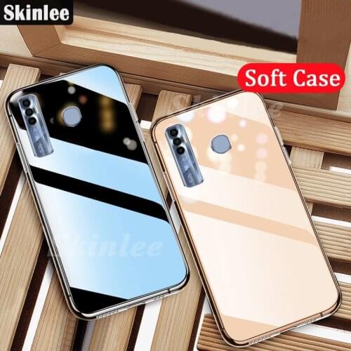 Skinlee 2 pcs Case For Tecno Spark 7 Pro Transparent Clear Water Soft Phone Cover For Tecno Spark7 Pro Clear Shockproof Cases