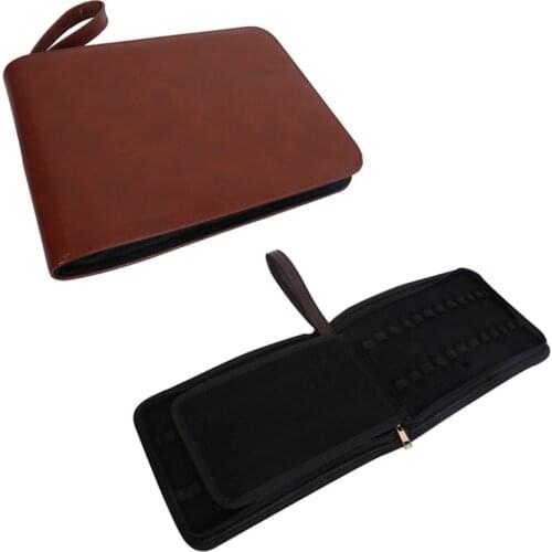 Black Leather folder type pencil Installed 36 PCS PEN Pack Bag Fountain Pen New Arrival pencil case