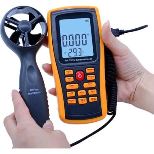 GM8902 0-45M/S Digital Anemometer Wind Speed Meter Air Volume Ambient Temperature Tester With USB Interface