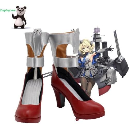 CosplayLove Kantai Collection Colorado Red Cosplay Shoes Long Boots Leather Custom Made