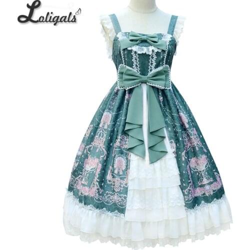 Flowery Fairyland ~ 2020 Vintage Printed Sleeveless Lolita Dress Midi Party Dress