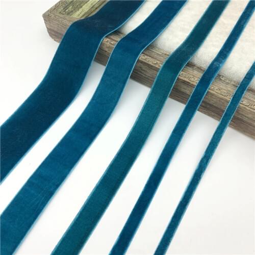 6mm-38mm Light Blue Velvet Ribbon For Handmade Gift Bouquet Wrapping Supplies Home Party Decorations Christmas Ribbons