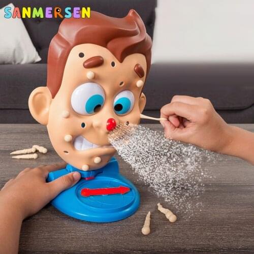 Family Party Simulate Face Squeeze Acne Toy Water Spray Popping Pimple Parent-Child Board Games Funny Christmas Novelty Toys