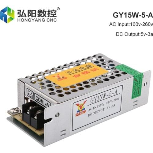 Switching Power Supply Lighting Transformer AC 160V-260V To DC 5V 3A Drive CNC Machine, LED Advertising Monitoring Switch