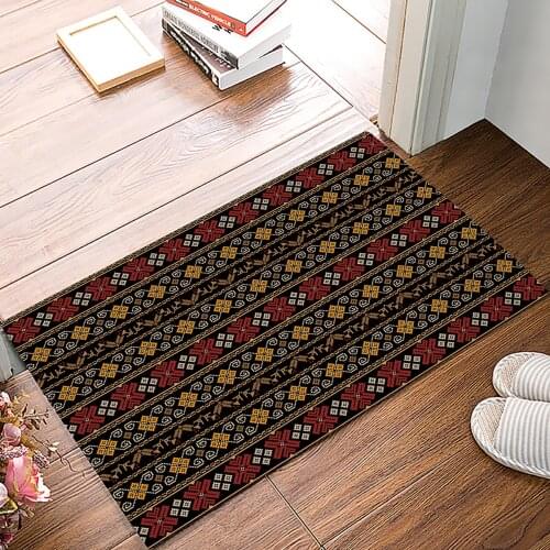 Indian Tribal Style Doormat for Entrance Door Bathroom Hallway Non-Slip Rugs Home Decor Kitchen Mats