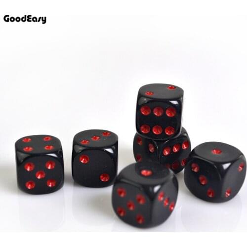 Casino Dice Set Acrylic Dices Red Black Digital Dice Board Gambling 6 Sides Poker Party Game 16mm Club accessory
