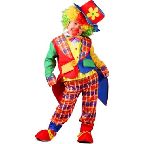 Clown cosplay kids costume fantasia Halloween bluey wig shoe nose Slim rest childrens clothing