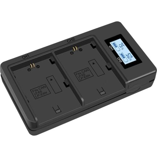 LP E6 LPE6 LP-E6 E6N Battery Charger LCD Dual Charger For Canon EOS 5DS R 5D Mark II 5D Mark III 6D 7D 80D EOS 5DS R Camera