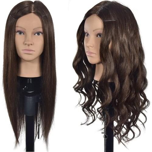 Mannequin Head Hairdressing With 30% Animal Hair For Hairstyles Hairdressers Curling Practice Training Head With Stand